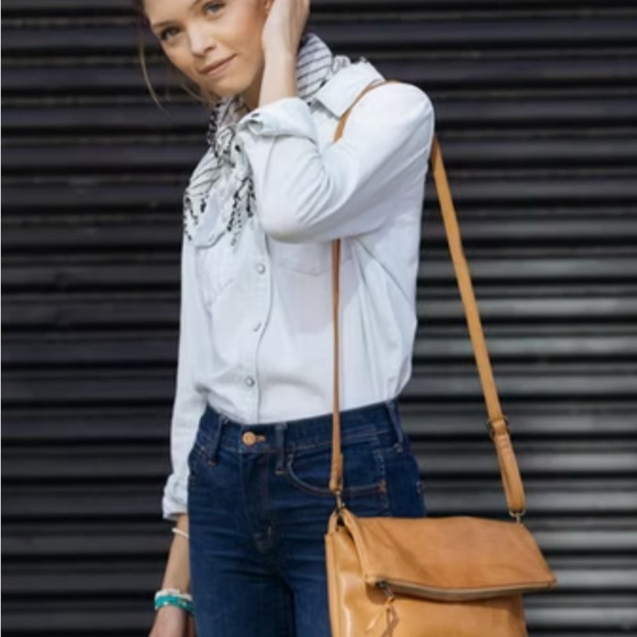 ABLE black Menbere Foldover crossbody/ shoulder purse, also great as clutch. - Picture 4 of 8